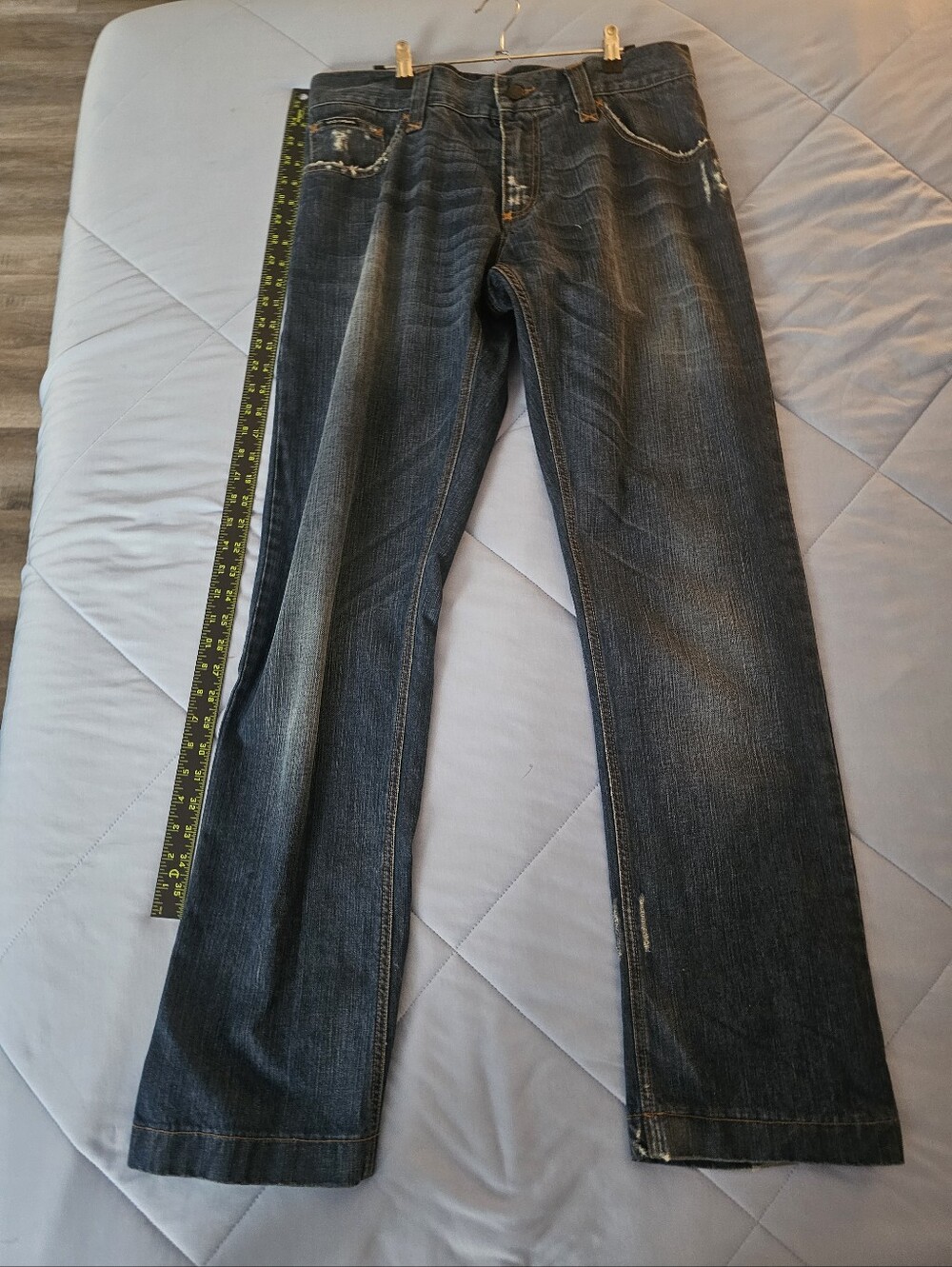 Dolce & Gabbana Men's Designer Jeans Straight Leg Distressed 34x36 17 Loose Fit